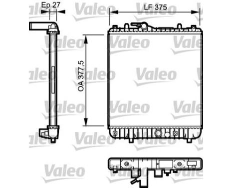 Radiator, engine cooling 734331 Valeo
