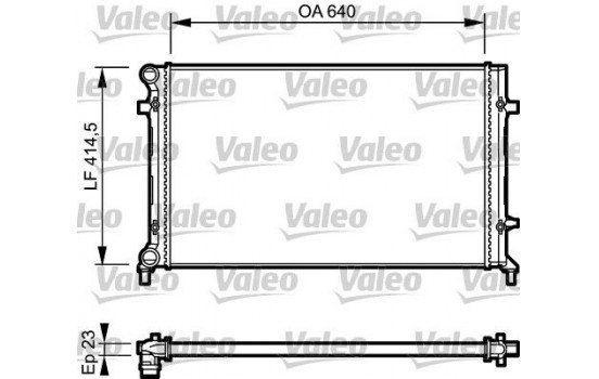 Radiator, engine cooling 734332 Valeo