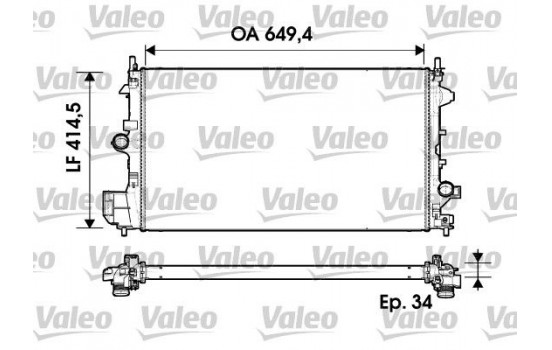 Radiator, engine cooling 734339 Valeo