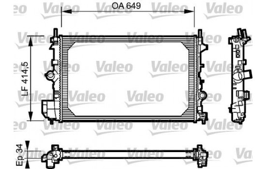 Radiator, engine cooling 734412 Valeo