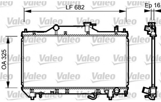 Radiator, engine cooling 734490 Valeo