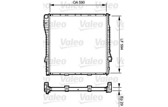 Radiator, engine cooling 734896 Valeo