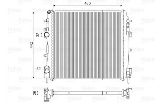 Radiator, engine cooling 734922 Valeo