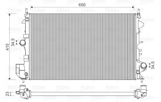 Radiator, engine cooling 734981 Valeo