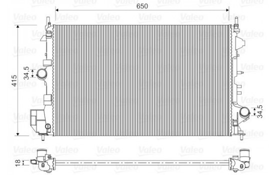 Radiator, engine cooling 734982 Valeo