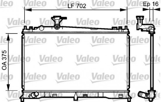 Radiator, engine cooling 735053 Valeo