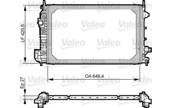 Radiator, engine cooling 735129 Valeo