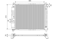 Radiator, engine cooling 735157 Valeo