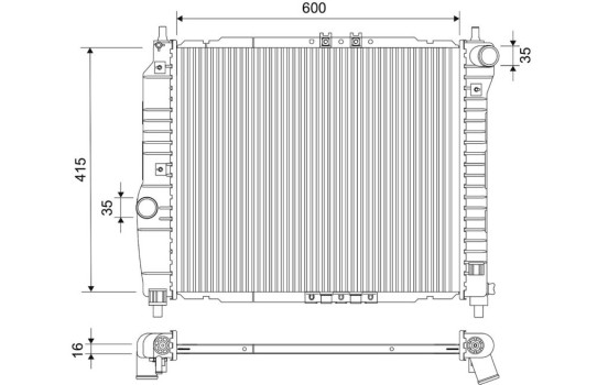 Radiator, engine cooling 735158 Valeo