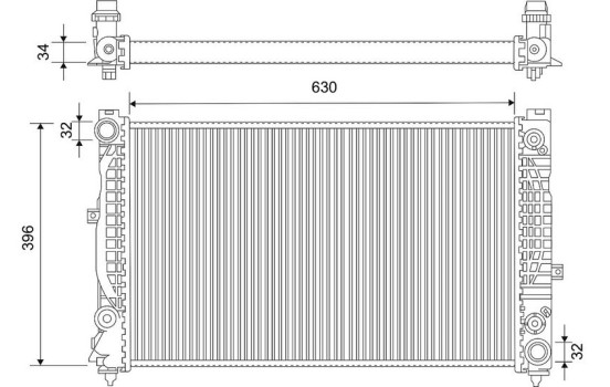Radiator, engine cooling 735159 Valeo