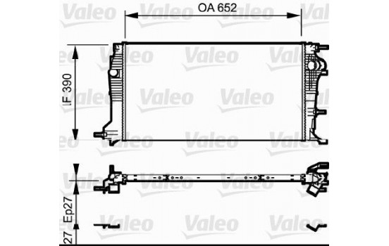 Radiator, engine cooling 735182 Valeo