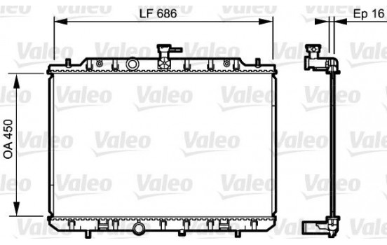 Radiator, engine cooling 735205 Valeo