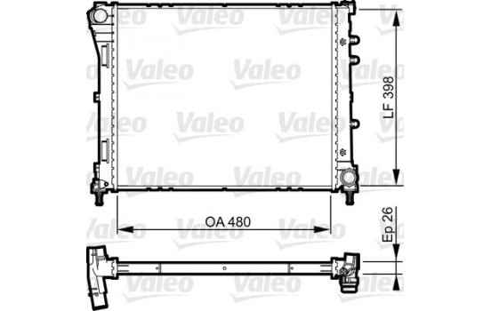 Radiator, engine cooling 735273 Valeo