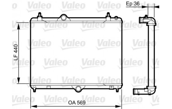 Radiator, engine cooling 735371 Valeo