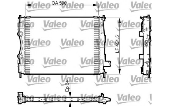 Radiator, engine cooling 735380 Valeo