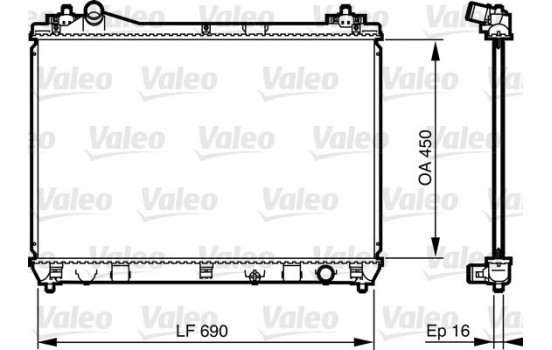 Radiator, engine cooling 735433 Valeo