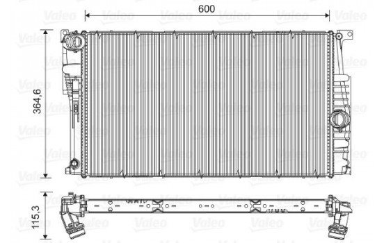 Radiator, engine cooling 735453 Valeo