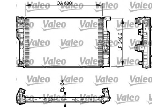 Radiator, engine cooling 735456 Valeo