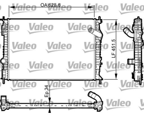 Radiator, engine cooling 735461 Valeo