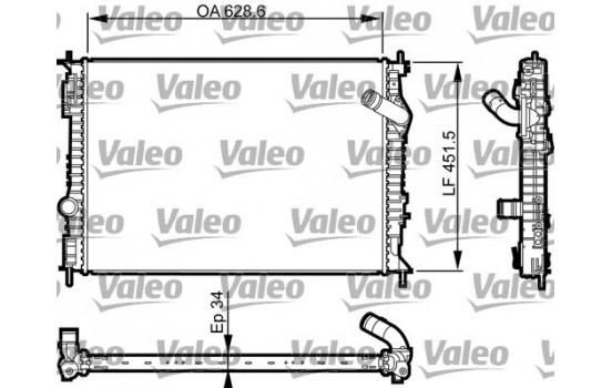 Radiator, engine cooling 735461 Valeo