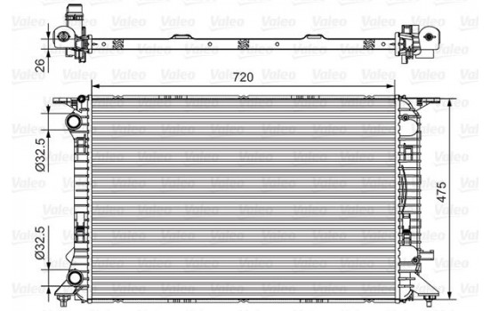 Radiator, engine cooling 735471 Valeo