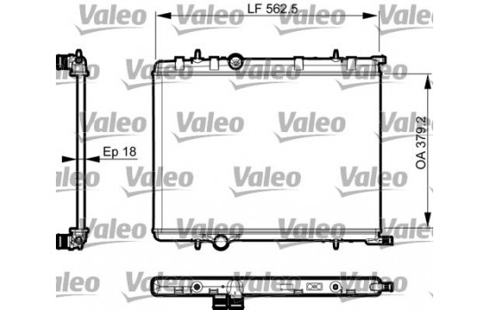 Radiator, engine cooling 735496 Valeo