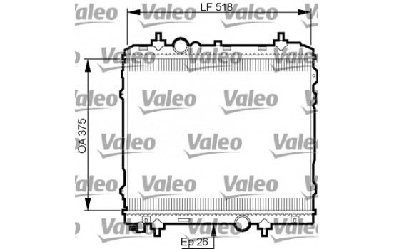 Radiator, engine cooling 735531 Valeo