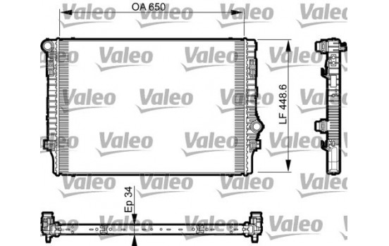 Radiator, engine cooling 735548 Valeo