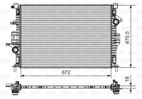 Radiator, engine cooling 735550 Valeo