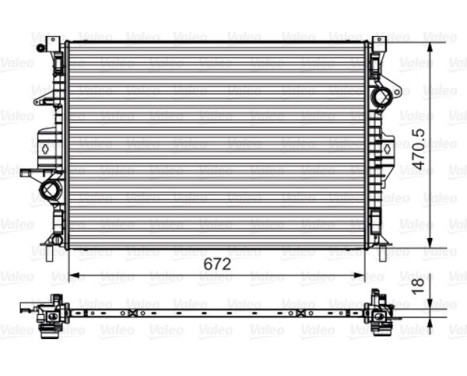 Radiator, engine cooling 735550 Valeo