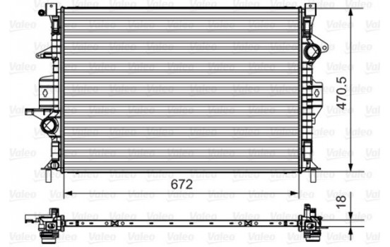 Radiator, engine cooling 735550 Valeo