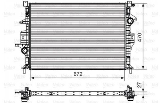 Radiator, engine cooling 735551 Valeo