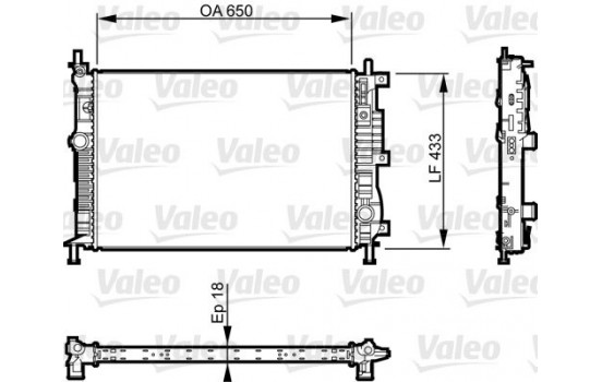 Radiator, engine cooling 735555 Valeo