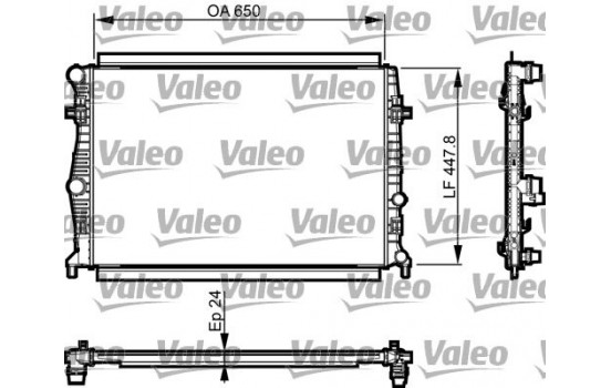 Radiator, engine cooling 735556 Valeo