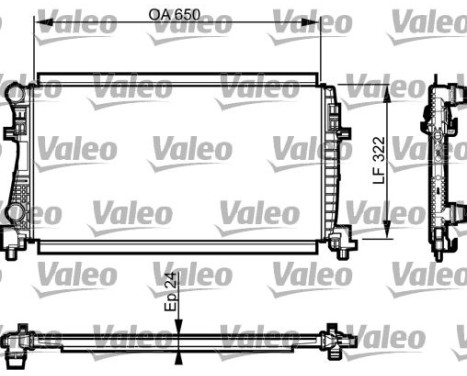 Radiator, engine cooling 735557 Valeo