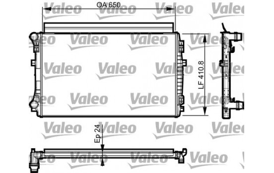 Radiator, engine cooling 735558 Valeo