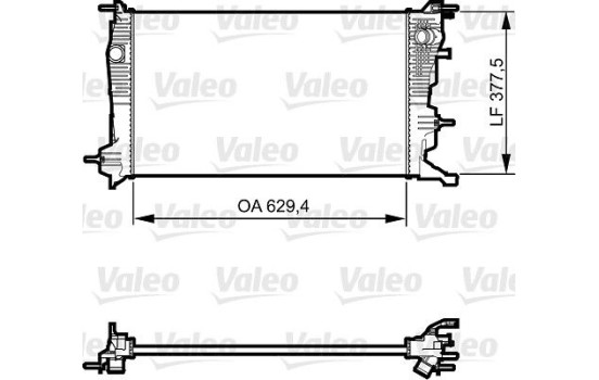 Radiator, engine cooling 735607 Valeo