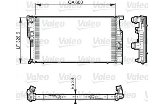 Radiator, engine cooling 735612 Valeo