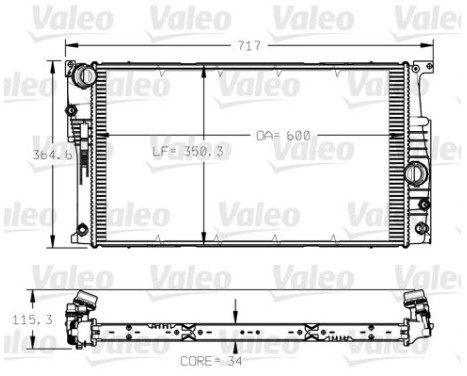 Radiator, engine cooling 735623 Valeo