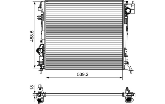 Radiator, engine cooling 735625 Valeo