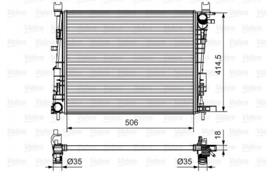 Radiator, engine cooling 735634 Valeo