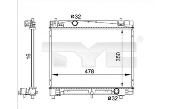 Radiator, engine cooling 736-0001 TYC