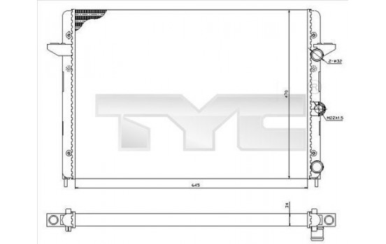 Radiator, engine cooling 737-0005 TYC