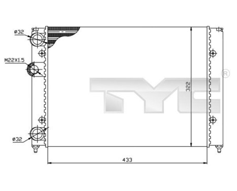 Radiator, engine cooling 737-0039 TYC