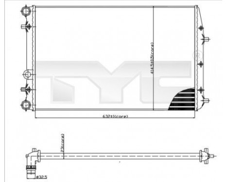 Radiator, engine cooling 737-0041 TYC