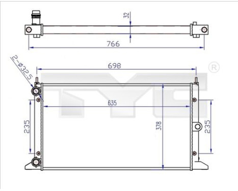 Radiator, engine cooling 737-0043-R TYC
