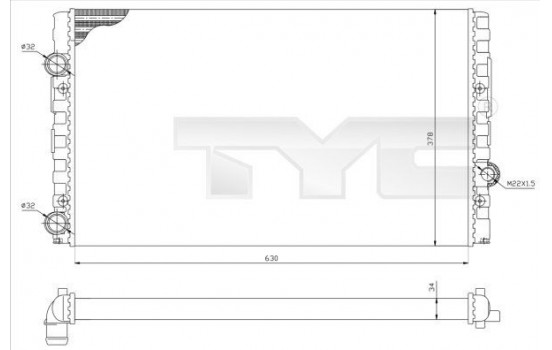 Radiator, engine cooling 737-0051-R TYC