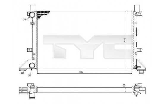 Radiator, engine cooling 737-0056 TYC