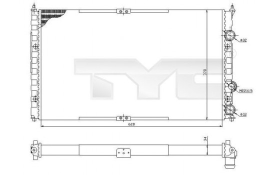 Radiator, engine cooling 737-0057 TYC