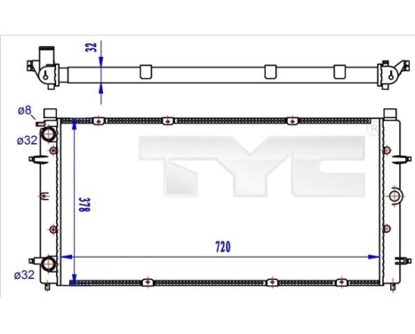 Radiator, engine cooling 737-0059-R TYC